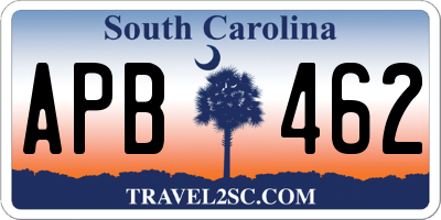 SC license plate APB462