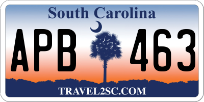 SC license plate APB463