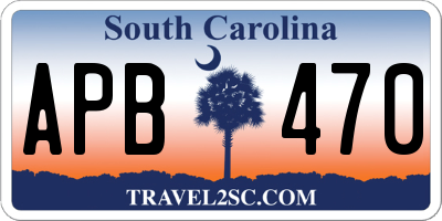 SC license plate APB470