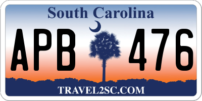 SC license plate APB476