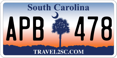SC license plate APB478