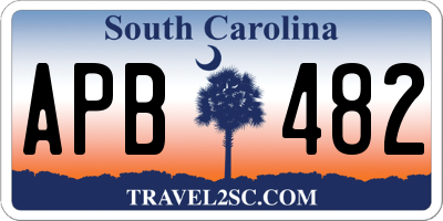 SC license plate APB482