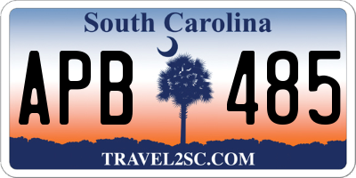 SC license plate APB485