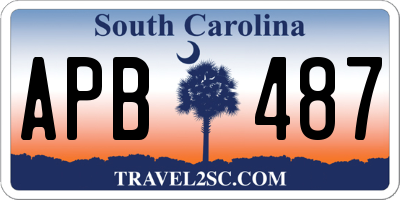 SC license plate APB487