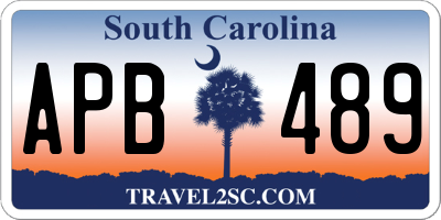 SC license plate APB489