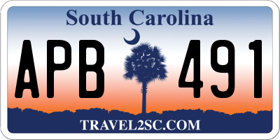 SC license plate APB491