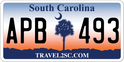SC license plate APB493