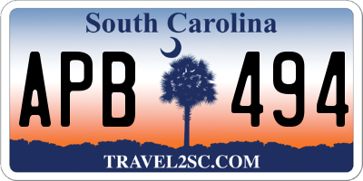 SC license plate APB494