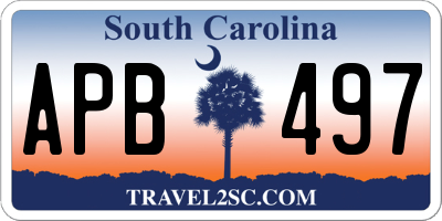 SC license plate APB497