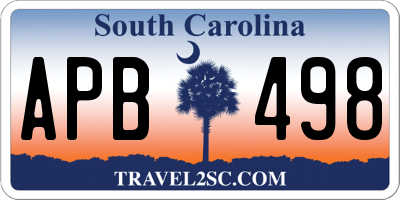 SC license plate APB498