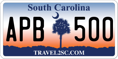 SC license plate APB500