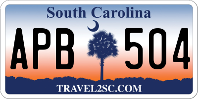 SC license plate APB504
