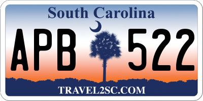 SC license plate APB522
