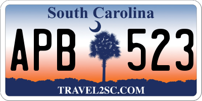 SC license plate APB523