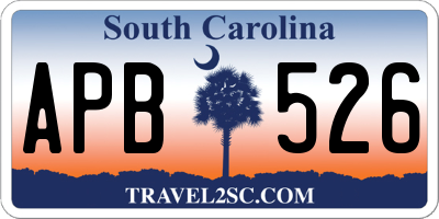 SC license plate APB526