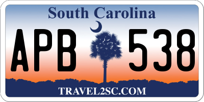 SC license plate APB538