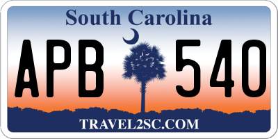SC license plate APB540