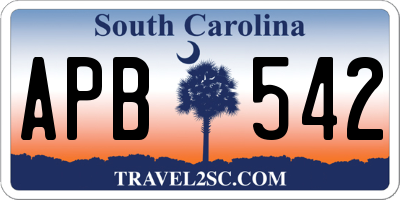 SC license plate APB542