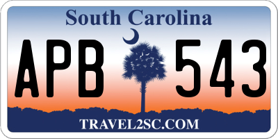 SC license plate APB543