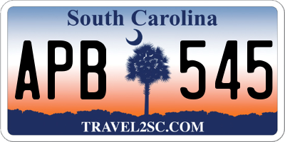 SC license plate APB545
