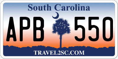 SC license plate APB550