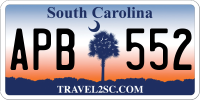 SC license plate APB552