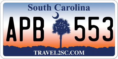 SC license plate APB553