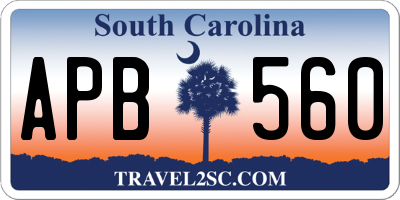 SC license plate APB560