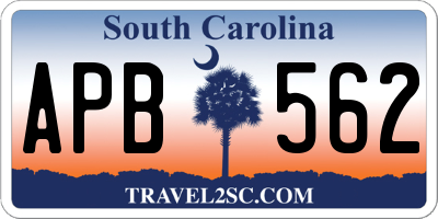 SC license plate APB562
