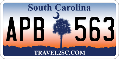SC license plate APB563