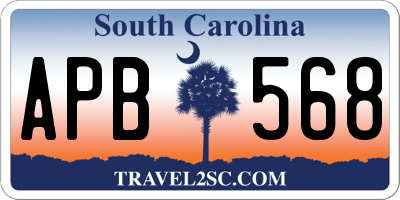 SC license plate APB568