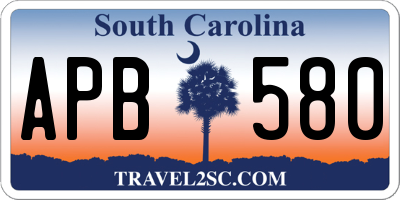 SC license plate APB580