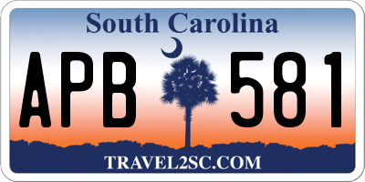 SC license plate APB581