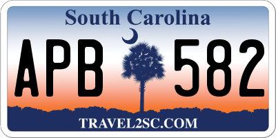 SC license plate APB582