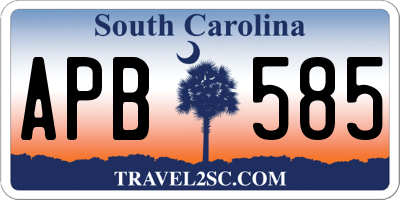 SC license plate APB585