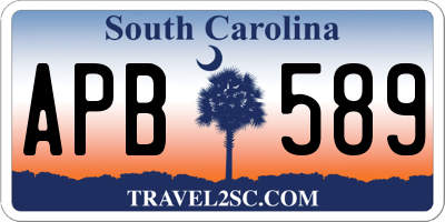 SC license plate APB589