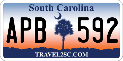 SC license plate APB592