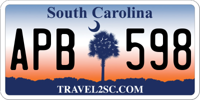 SC license plate APB598