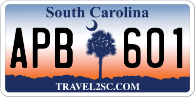 SC license plate APB601