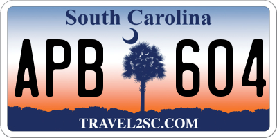SC license plate APB604