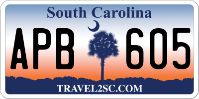 SC license plate APB605