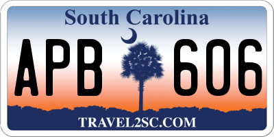 SC license plate APB606