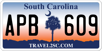 SC license plate APB609