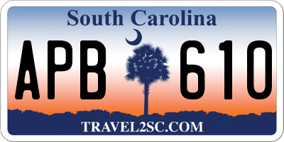 SC license plate APB610