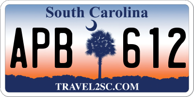 SC license plate APB612