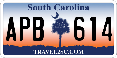 SC license plate APB614