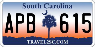 SC license plate APB615