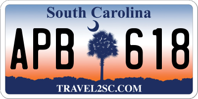 SC license plate APB618