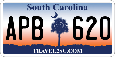 SC license plate APB620