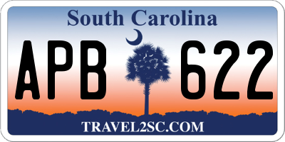 SC license plate APB622